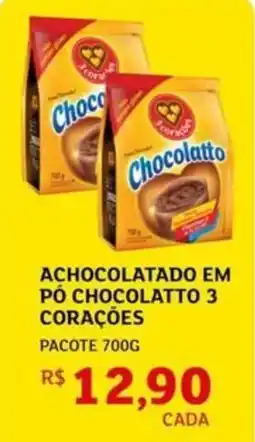 Assaí Atacadista Achocolatado em pó chocolatto 3 corações oferta