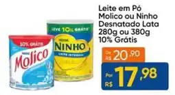 Atacado Vem Leite em Pó Molico ou Ninho Desnatado Lata oferta