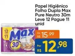 Atacado Vem Papel Higiênico Folha Dupla Max Pure Neutro 30m oferta