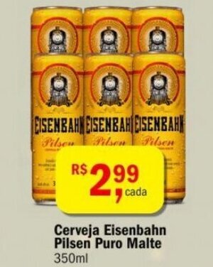 Ultrabox Cerveja Eisenbahn Pilsen Puro Malte 350ml oferta