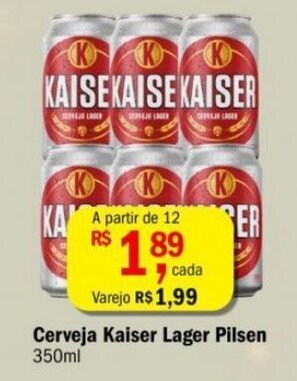 Cerveja Kaiser lager Pilsen 350ml