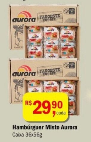 Ultrabox Hamburguer Misto Aurora 36x56g oferta