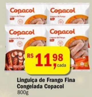 Ultrabox Linguica de Frango Fina congelada Copacol 800g oferta