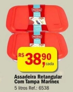 Assadeira retangular com tampa Marinex 5l