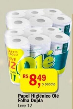 Ultrabox Papel Higiénico Ole Folha Dupla leve 12 oferta