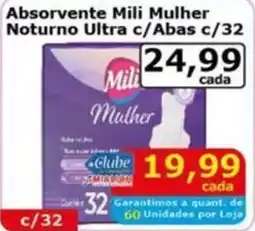 Mialich Supermercados Absorvente Mili Mulher Noturno Ultra c/Abas oferta