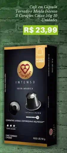 Pão de Açúcar Café em Cápsula Torrado e Moído Intenso 3 Corações Caixa oferta