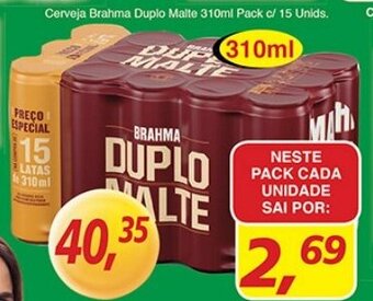 Supermercados Guanabara Cerveja Brahma Duplo Malte 310ml pack c/15 unids. oferta