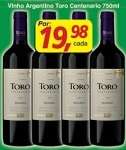 Supermercados Guanabara Vinho Argentino Toro Centenario 750ml oferta