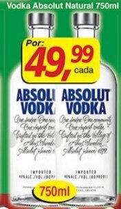Supermercados Guanabara Vodka Absolut Natural 750ml oferta