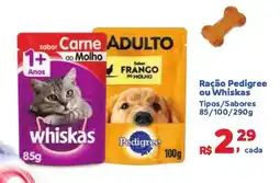 Camiño supermercados Ração Pedigree ou Whiskas oferta