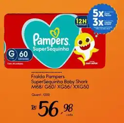 Giassi Supermercados Fralda Pampers SuperSequinha Baby Shark oferta