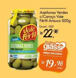 Giassi Supermercados Azeitonas Verdes c/Caroço Vale Fértil Arauco oferta
