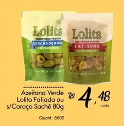 Giassi Supermercados Azeitona Verde Lolita Fatiada ou s/Caroço Sachê oferta