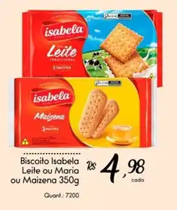 Giassi Supermercados Biscoito Isabela Leite ou Maria ou Maizena oferta