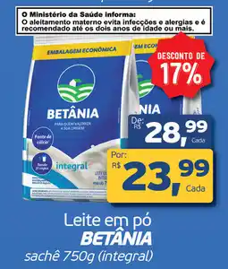 Cometa Supermercados Leite em pó BETÂNIA oferta