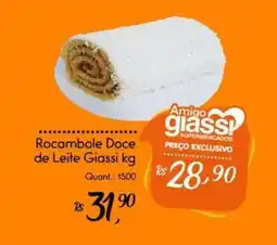 Giassi Supermercados Rocambole Doce de Leite Giassi oferta