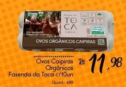 Giassi Supermercados Ovos Caipiras Orgânicos Fazenda da Toca oferta