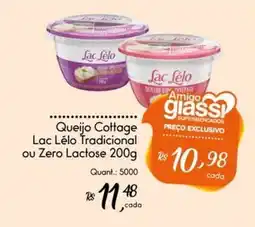 Giassi Supermercados Queijo Cottage Lac Lélo Tradicional ou Zero Lactose oferta