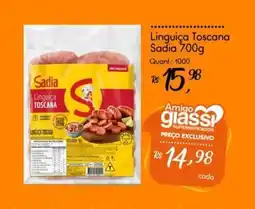 Giassi Supermercados Linguiça Toscana Sadia oferta
