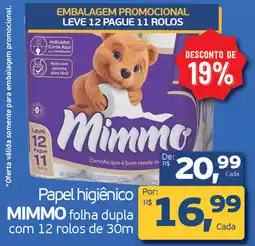 Cometa Supermercados Papel higiênico MIMMO folha dupla oferta