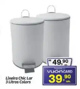 Fort Atacadista Lixeira Chic Lar Colors oferta