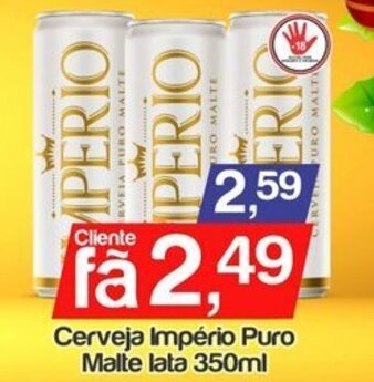 Supermercados Gricki Cerveja Imperio Puro Malte lata 350ml oferta
