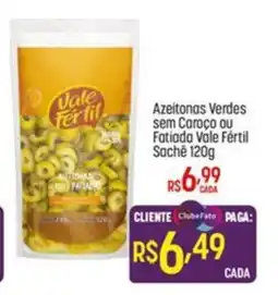 Muffato Azeitonas Verdes sem Caroço ou Fatiada Vale Fértil Sachê oferta
