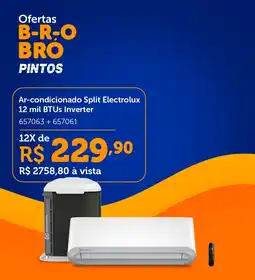Lojas Pintos Ar-condicionado Split Electrolux 12 mil BTUs Inverter oferta