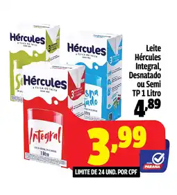 Supermercado Paraná Leite Hércules Integral, Desnatado ou Semi TP oferta