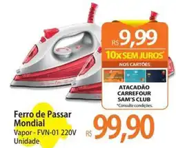 Atacadão Ferro de Passar Mondial Vapor - FVN-01 220V Unidade oferta