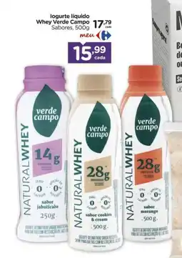 Carrefour logurte líquido Whey Verde Campo Sabores, oferta