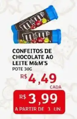 Assaí Atacadista Confeitos de chocolate ao leite m&m's pote oferta