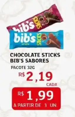 Assaí Atacadista Chocolate sticks bib's sabores pacote oferta