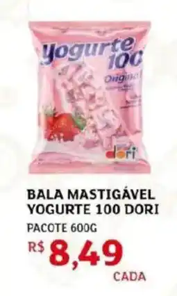 Assaí Atacadista Bala mastigável yogurte 100 dori pacote oferta