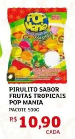 Assaí Atacadista Pirulito sabor frutas tropicais pop mania pacote oferta