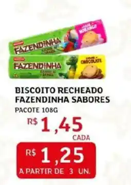 Assaí Atacadista Biscoito recheado fazendinha sabores pacote oferta