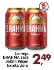 Cerveja Brahma lata 350ml Pilsen Exceto zero