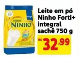 Mercado Extra Leite em pó Ninho Forti+ integral sachê oferta