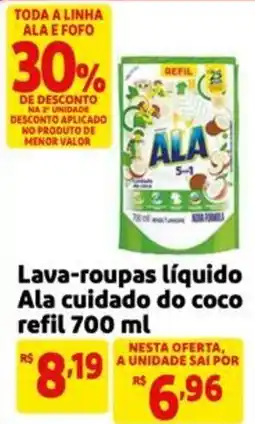 Mercado Extra Lava-roupas líquido Ala cuidado do coco Limpeza Total refil oferta