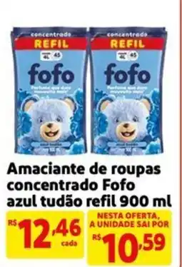 Mercado Extra Amaciante de roupas concentrado Fofo azul tudão refil oferta
