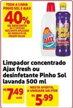 Mercado Extra Limpador concentrado Ajax fresh ou desinfetante Pinho Sol lavanda oferta
