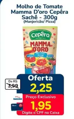 Nagumo Molho de Tomate Mamma D'oro Cepêra Sachê oferta