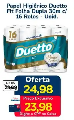 Nagumo Papel Higiênico Duetto Fit Folha Dupla 30m oferta