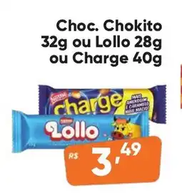 Supermercados Pague Menos Choc. Chokito ou Lollo ou Charge oferta