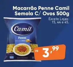 Supermercados Pague Menos Macarrão Penne Camil Semola C/ Ovos oferta