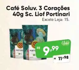 Supermercados Pague Menos Café Soluv. 3 Corações Sc. Liof Portinari oferta