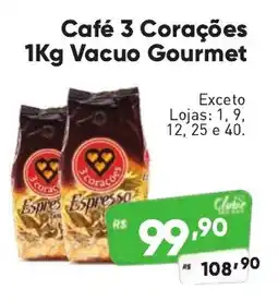 Supermercados Pague Menos Café 3 Corações Vacuo Gourmet oferta
