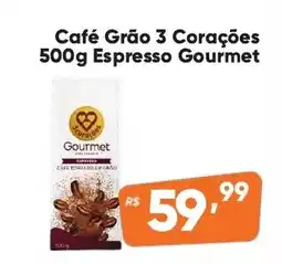 Supermercados Pague Menos Café Grão 3 Corações Espresso Gourmet oferta