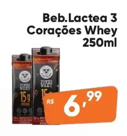 Supermercados Pague Menos Beb.Lactea 3 Corações Whey oferta